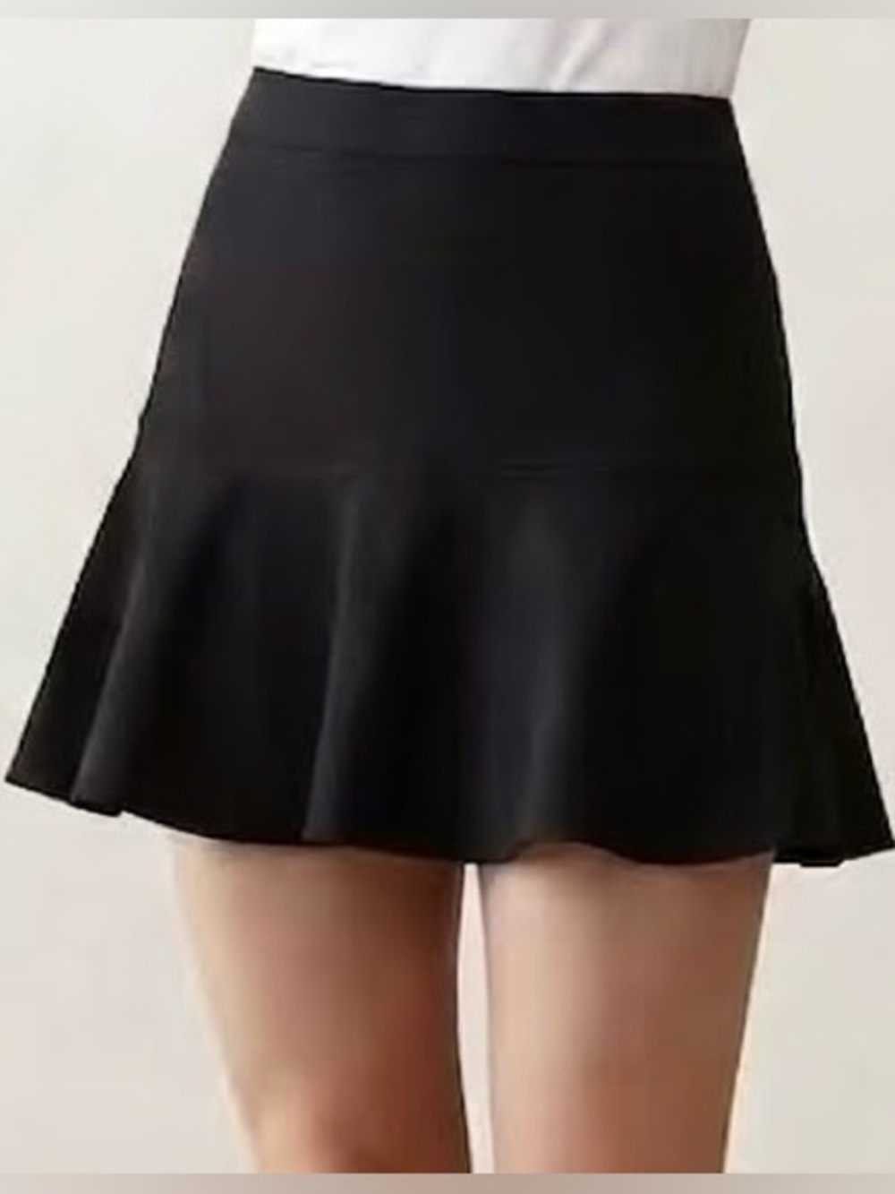 Black Flared Mini Skirt Size 8 Goth Skater Y2K Style Grunge Casual